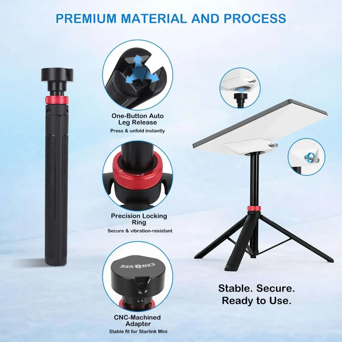 Ultra-Stable Low-Profile Starlink Mini Tripod Ground Mount - Image 4